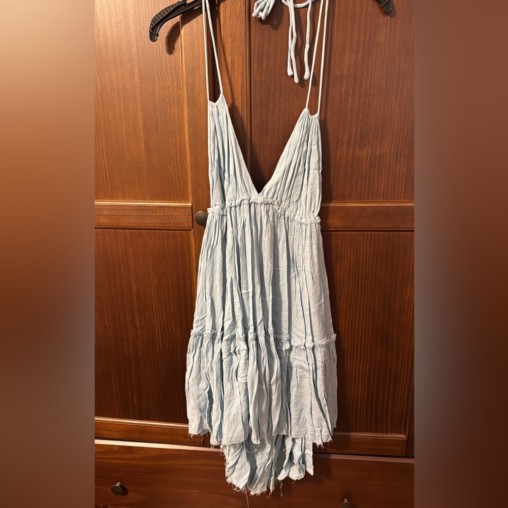 Light Blue Sleeveless Maxi Dress